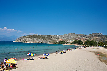 Image showing People at the beach in the  Peloponese in greece
