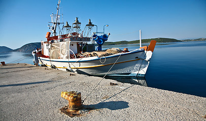 Image showing Fishing boats in the  Peloponese in Greece