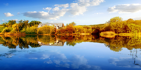 Image showing House in autumn forest