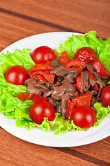 Image showing Roasted beef and mushrooms