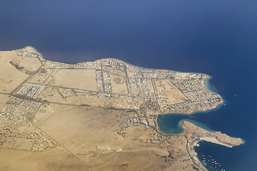 Image showing Aerial view onto Sharm El Sheikh Coast. Egypt