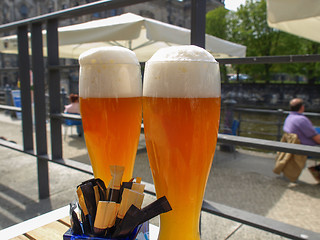 Image showing German weiss beer glass