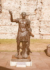 Image showing Retro looking Trajan statue in London