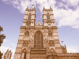 Image showing Retro looking Westminster Abbey in London