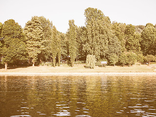 Image showing Retro looking River Po in Turin