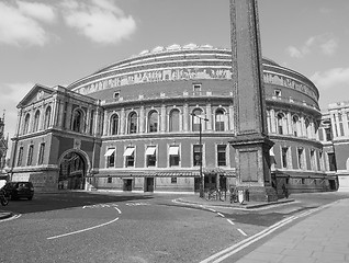 Image showing Black and white Royal Albert Hall in London