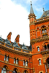 Image showing old architecture in windows and brick exterior wall