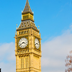 Image showing london big ben and historical old construction england  aged cit