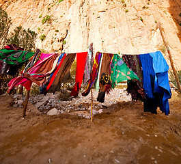 Image showing  in todra gorge morocco africa and scarf shop