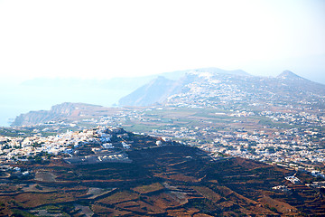 Image showing in cyclades greece santorini europe   sea and   hill