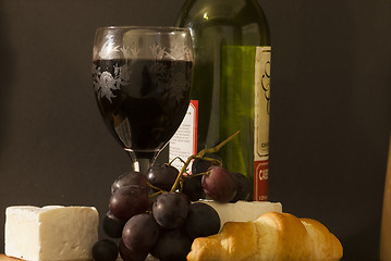 Image showing wine and cheese