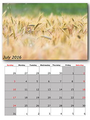 Image showing nature calendar july