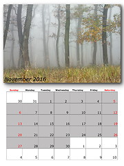 Image showing nature calendar november