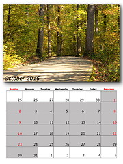 Image showing nature calendar october