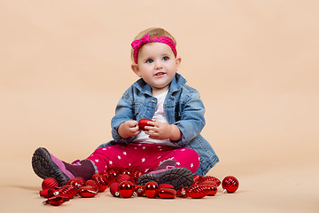 Image showing one year baby portrait