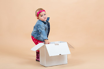 Image showing one year baby portrait