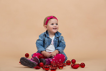 Image showing one year baby portrait