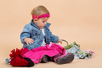 Image showing one year baby portrait