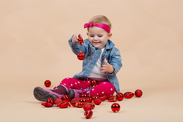 Image showing one year baby portrait