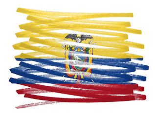 Image showing Flag illustration - Ecuador