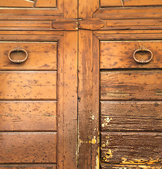 Image showing  varese abstract  rusty   wood door vedano olona italy