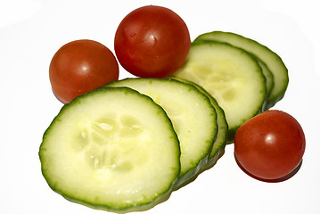 Image showing cucumber and tomato