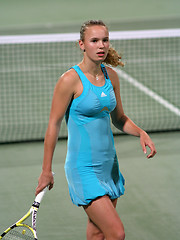 Image showing Wozniacki at the Qatar Total Open 2008