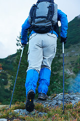 Image showing advanture man with backpack hiking