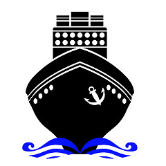 Image showing Ship Black Silhouette