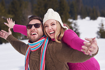 Image showing romantic young couple on winter vacation