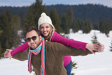 Image showing romantic young couple on winter vacation