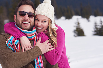 Image showing romantic young couple on winter vacation