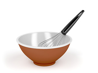 Image showing Bowl and balloon whisk