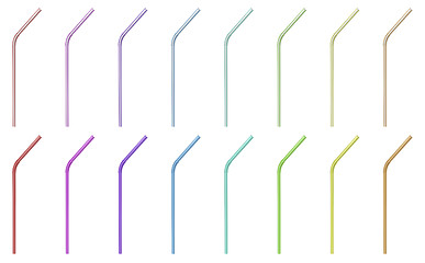 Image showing Colorful drinking straws