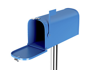 Image showing Empty blue mailbox