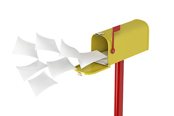 Image showing Mailbox with flying letters