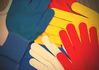 Image showing colored construction gloves