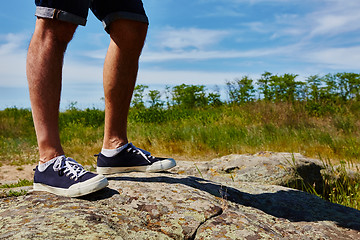 Image showing Close up fashion image of man legs.