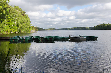 Image showing Rowboat on the pier