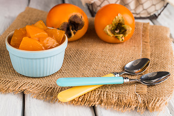 Image showing Orange persimmons