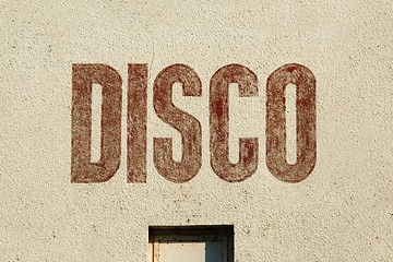 Image showing Disco label on wall