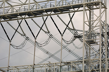 Image showing Electric lines above