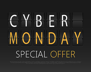 Image showing Cyber monday, mechanical panel letters. 