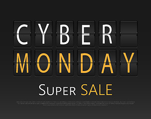 Image showing Cyber monday, mechanical panel letters. 