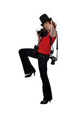 Image showing Smiley girl photographer