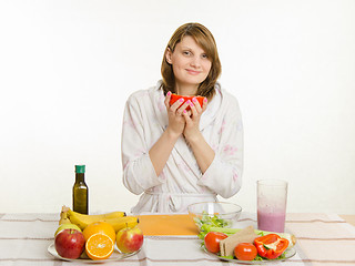 Image showing Housewife loves vegetarian pepper