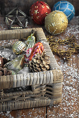 Image showing Christmas decorations basket