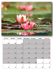 Image showing june nature calendar page layout