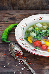 Image showing Lunch vegetarian soup