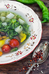Image showing Lunch vegetarian soup